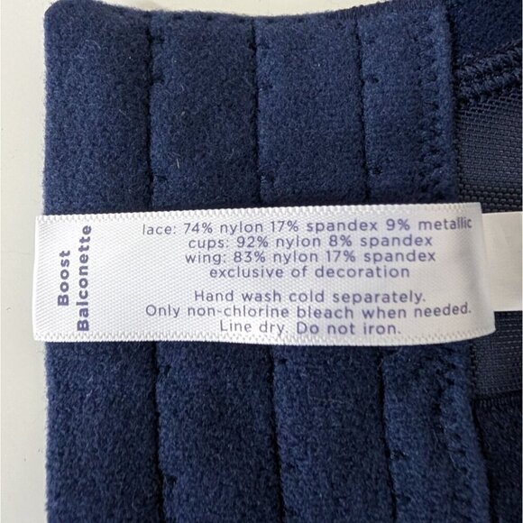 Cacique Floral Lace Boost Balconette Bra Womens Size 44DDD Blue Plunge - Picture 8 of 8